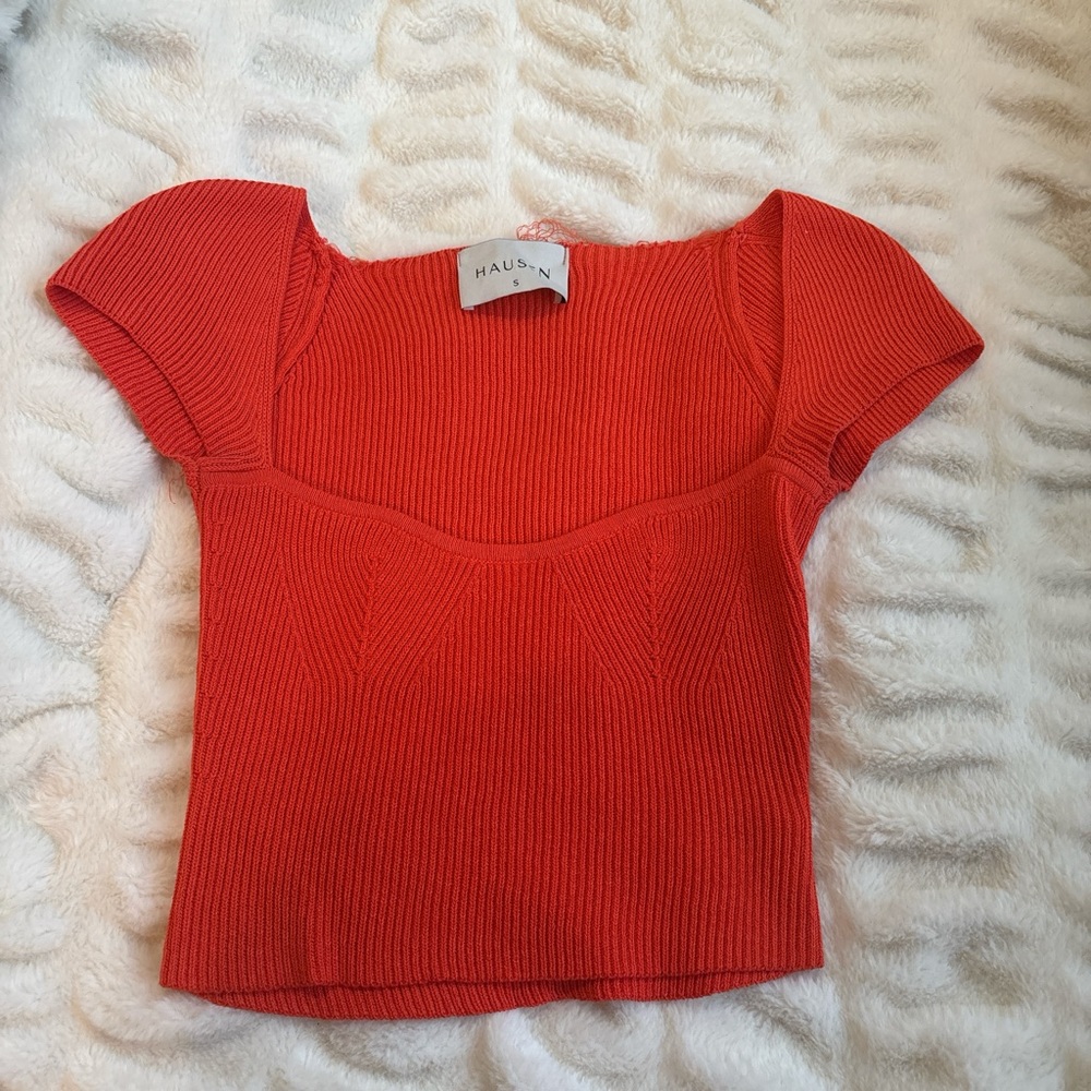 Orange ribbed top!🍊